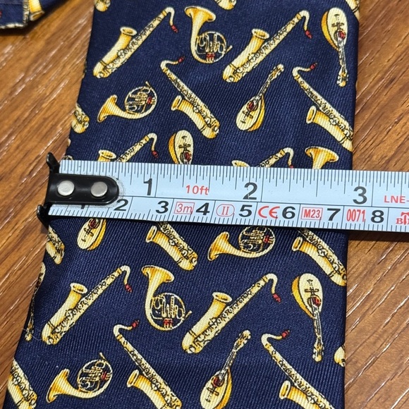 Thomas Pink Navy Blue Musical Instrument Tie - Picture 8 of 9